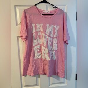 Altar'd State Pink Tee with White Graphic